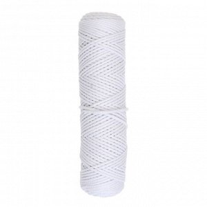 Шнур для вязания без сердечника 100% хлопок, ширина 2мм 100м/95гр (2155 белый)