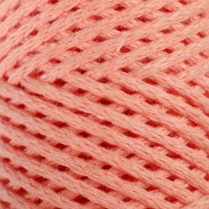 Шнур для вязания без сердечника 100% хлопок, ширина 2мм 100м/95гр (персиковый) МИКС