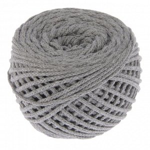 Шнур для вязания без сердечника 100% хлопок, ширина 2мм 100м/95гр (2203 св. серый)