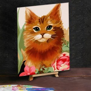 Картина по номерам с дополнительными элементами "Рыжий кот", 30х40 см