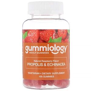 Gummiology, жевательные таблетки для взрослых с прополисом и эхинацеей «Малина», 100 таб.