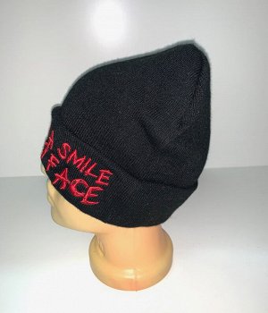 Шапка Черная шапка с красной надписью  №126