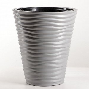 Кашпо со вставкой IDEA «Дюна», 19,5 л, цвет серый