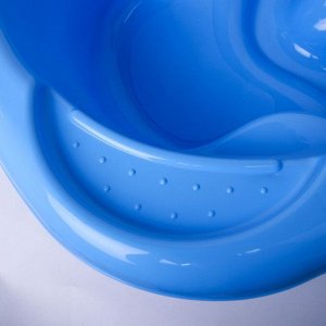 Ванночка детская для купания с ковшиком и встроенной горкой,цвет голубой