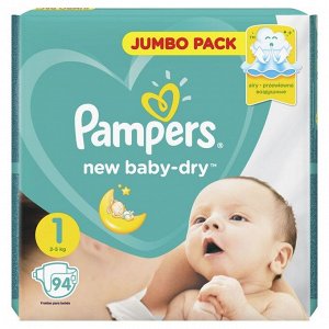 Подгузники Pampers New Baby-Dry размер 1, 94 шт.