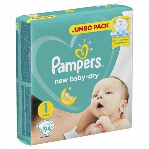 Подгузники Pampers New Baby-Dry размер 1, 94 шт.