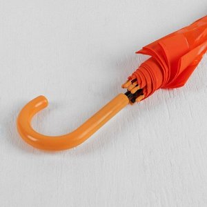 Зонт - трость полуавтоматический «Горошек», 8 спиц, R = 50 см, цвет оранжевый