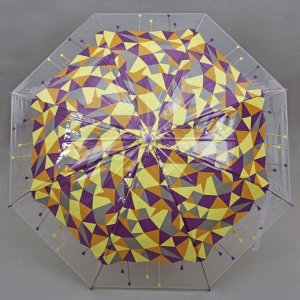 Зонт - трость полуавтоматический «Капли», 8 спиц, R = 57 см, цвет жёлтый/фиолетовый
