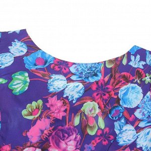 Платье женское, размер 46, рост 164 см, цвет фиолетовый/цветочный принт (арт. 14-88)
