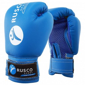 RuscoSport Перчатки боксерские RUSCO SPORT детские кож.зам. 4 Oz синие