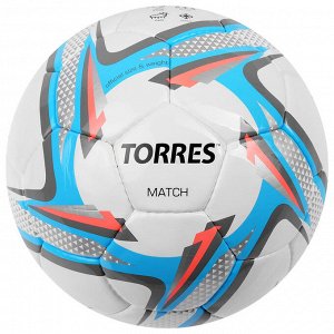 Мяч футбольный Torres Match, F30024, размер 4, 32 панели, PU, ручная сшивка