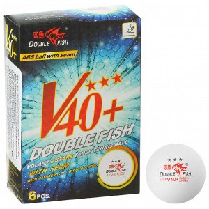 Мячи для настольного тенниса Double Fish, 3 звезды, Volant, 6 шт., диаметр 40+