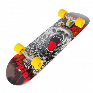 Скейтборд с ярким рисунком на деке, алюминиевая рама, колёса PU 60х45 мм, цвета МИКС
