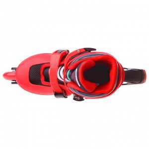 Роликовые коньки раздвижные, колеса PVC 64 мм, пластиковая рама, red/black, размер 30-33