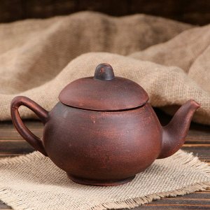 Чайник для заварки "Лотос", гладкий, красная глина, 0.6 л
