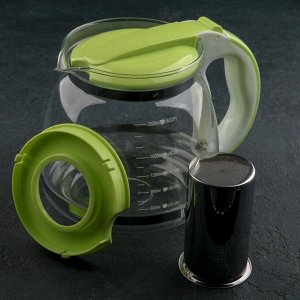 Чайник стеклянный заварочный «Наслаждение», 2 л, с металлическим ситом, цвет МИКС