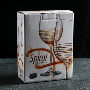 Набор бокалов для вина Bohemia Crystal «Золотая спираль», 350 мл, 2 шт