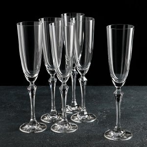 Набор фужеров для шампанского Bohemia Crystal «Элизабет», 200 мл, 6 шт