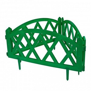 Ограждение декоративное, 35 * 232 см, 4 секции, пластик, зелёное, MODERN,