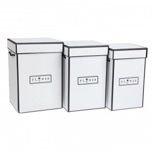 Набор коробок 3 в 1, белый, 17 х 17 х 25 - 14 х 14 х 23 см