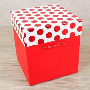 Набор коробок 3 в 1 "Красный горох", 19,5 х 19,5 х 20 - 15,5 х 15,5 х 14,5 см