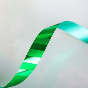 Лента декоративная, "Отражение-диагональ", зеленая, 19 мм х 50 м