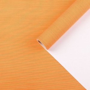 Бумага для декорирования, "Линии", оранжевый, 0,7 х 10 м