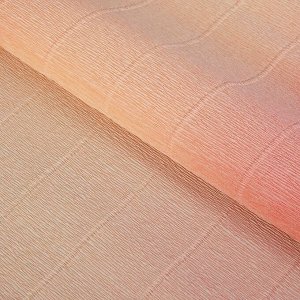 Бумага гофрированная, "Персиково-розовый" 17А/7, переход цвета, 0,5 х 2,5 м