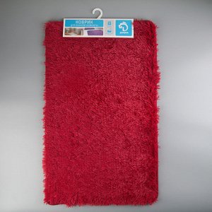Коврик Доляна «Пушистик», 50x80 см, цвет бордовый
