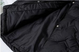 Зимняя стеганая куртка с капюшоном и воротником, черный