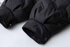 Зимняя стеганая куртка с капюшоном и воротником, черный