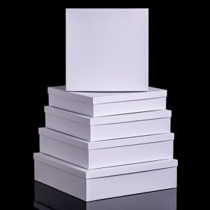 Набор коробок 5 в 1 "Белая штукатурка", 34 х 34 х 9 - 26 х 26 х 5 см