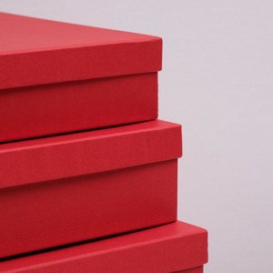 Набор коробок 5 в 1 "Красная ребристая", 34 х 34 х 9 - 26 х 26 х 5 см