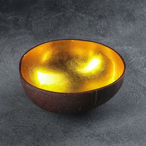 Чаша «Ханой», 13?6 см (±3), из скорлупы кокосового ореха, цвет золотой