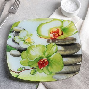 Тарелка обеденная «Зеленая орхидея», d=23 см