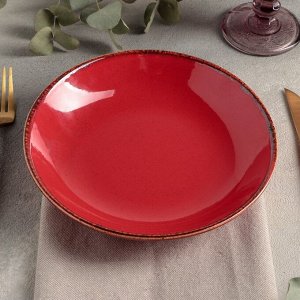 Тарелка глубокая d=21 см, цвет красный