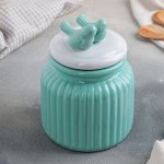 Банка для сыпучих продуктов «Соловушка», 600 мл, 11х16 см, цвет мятный