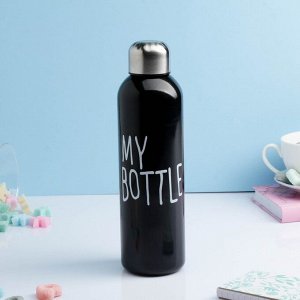 Бутылка для воды "My bottle", 700 мл, чёрная, 6.5х24 см