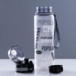 Бутылка для воды Popular, 600 мл, с ситом для фруктов, 23x6 см, серая