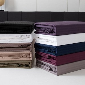 Комплект постельного белья Страйп Сатин Однотонный CT032