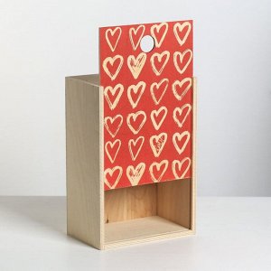 Ящик подарочный деревянный «Сердца», 20 * 30 * 12 см