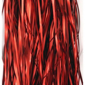 Дождик фольга-сатин 13 см х 1 м цвет красный HS 34-3