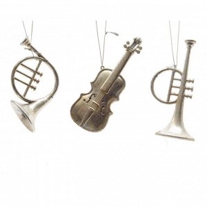 Декор Музыкальный инструмент 13 см пластик цвет серебро Арт 517632
