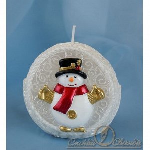 Шар Дед Мороз + Снеговик мигающая свеча 80мм