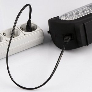 Фонарь переносной аккумуляторный, 19 LED, 2 типа освещения, зарядка от сети, 12х18 см