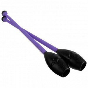 Булавы вставляющиеся для гимнастики (пластик, каучук) 41 см, цвет фиолетовый/чёрный