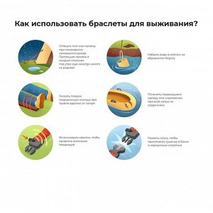 Браслет для выживания «Мастер К.», с компасом и фонариком, паракорд 3 м, 24x2 см