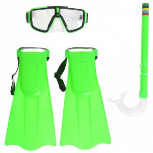 ONLITOP Набор для плавания детский: маска+трубка+ласты безразмерные, цвета микс