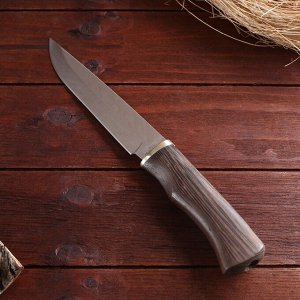 Нож охотничий Мастер К, лезвие 15 см, в чехле, деревянная рукоять, микс