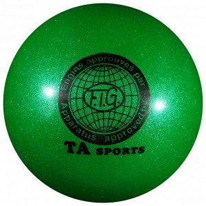 Мяч для гимнастики, блеск, 18,5 см, 400 г, цвет изумрудный